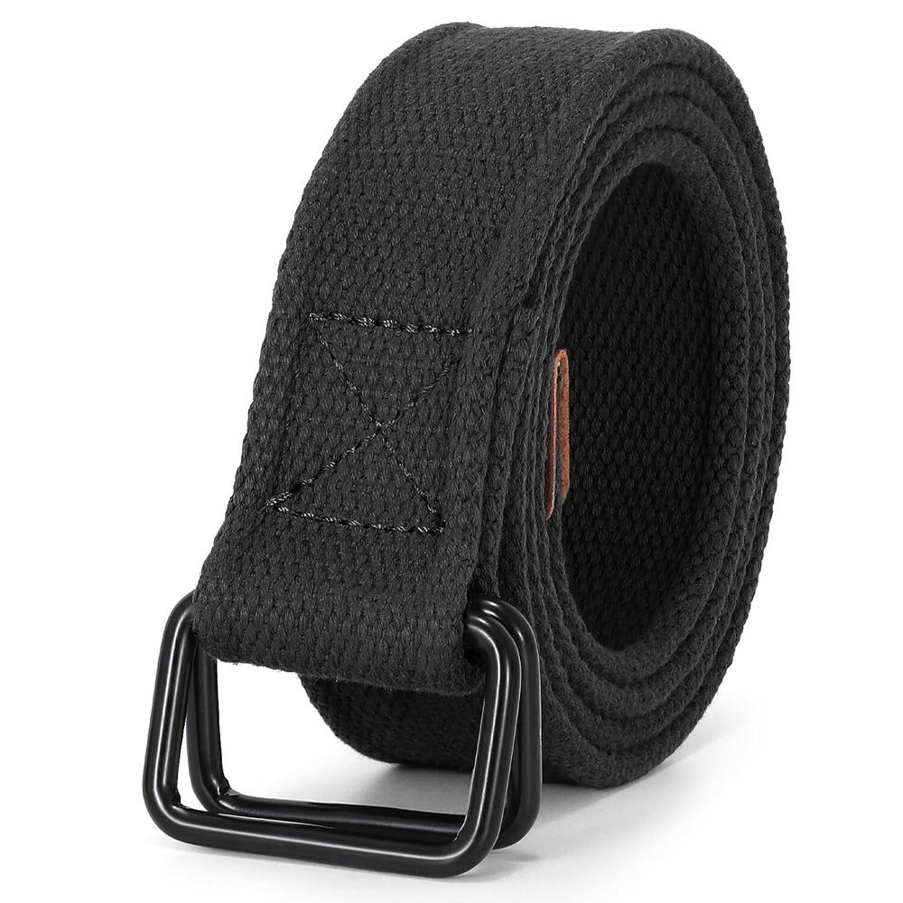 Casual Canvas Belt Double Ring Buckle Plus Size Men